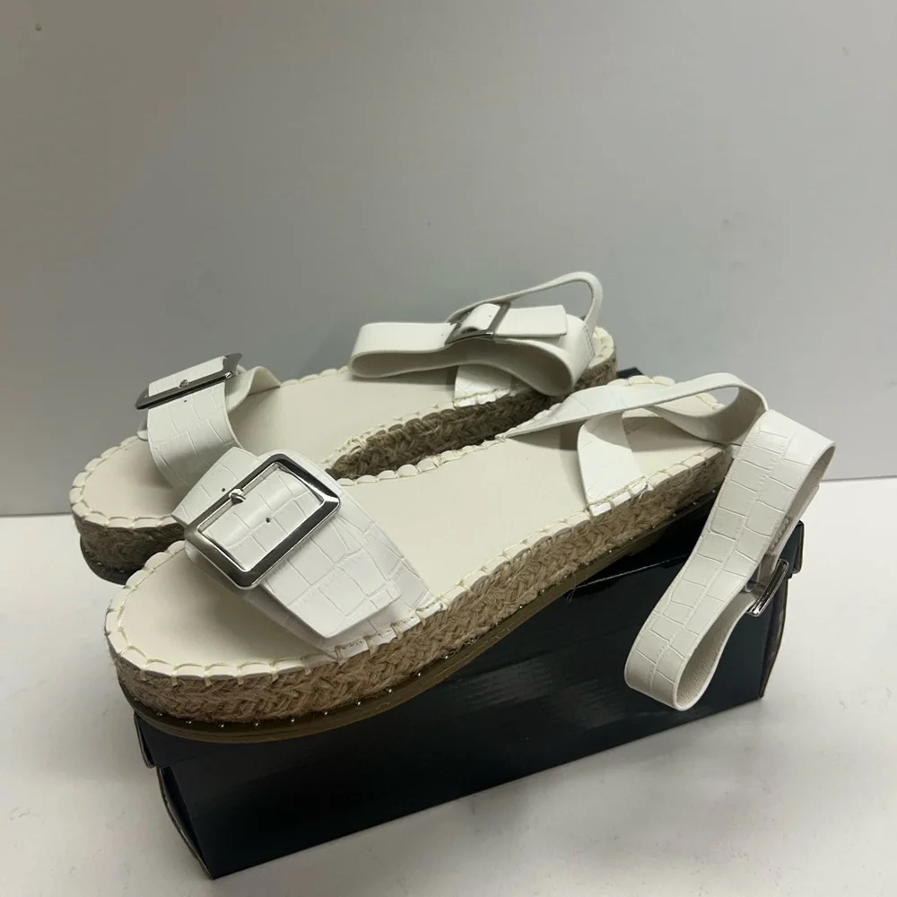Pretty Little Thing White Espadrille Sandals